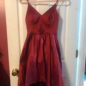 Red high low prom homecoming dress